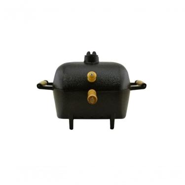 Imagem de Mini Churrasqueira A Bafo Alumínio Fundido Craqueada Dourada