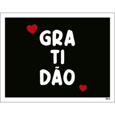 Imagem de Kit 5 Placas Gratidão Coração Ml2784 36X46 - Sinalizo