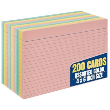 Imagem de 1 cartão de índice de 10,16 cm x 15,24 cm, pastel sortido, pacote com 100/pacote com 2