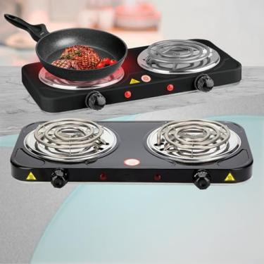 Imagem de Fogão Elétrico 2 Bocas Portátil Camping Cooktop Cozinha 110v 220v Viagem (01 Boca - Sortido-220v)