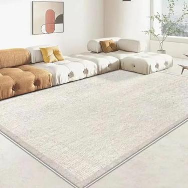Imagem de Tapete moderno e luxuoso para sala de estar, estilo simples, mesas de centro, tapetes grandes para decoração de casa, cabeceira de quarto (200x200 cm/sem fiapos)