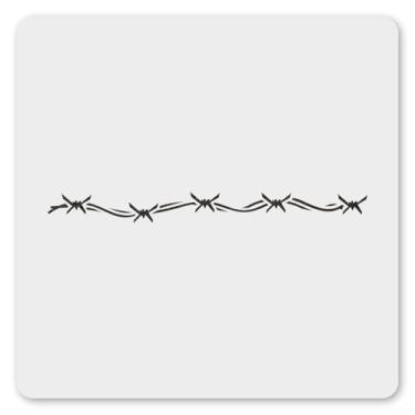 Imagem de MAGJUCHE Estêncil de arame farpado de 15 cm, estêncil reutilizável para pintura faça você mesmo artesanato decoração