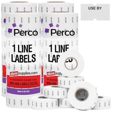 Imagem de Perco Use by 1 Line Labels – 4 mangas, 32,000 uso por etiquetas para Armas de encontro Perco 1 Line – Rolo de tinta bônus