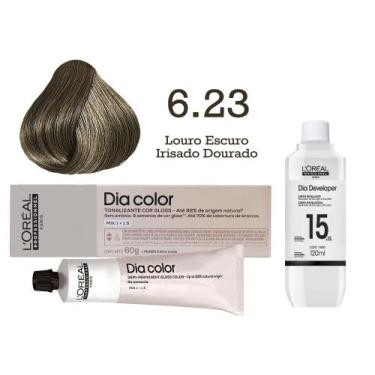 Imagem de Tonalizante Dia Color 6.23 Louro Escuro Irisado Dourado + Emulsão Reve