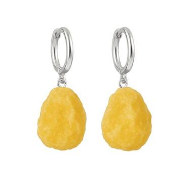 Imagem de Brinco de Argola Calcita Amarela - Cristal Natural, Prata 925