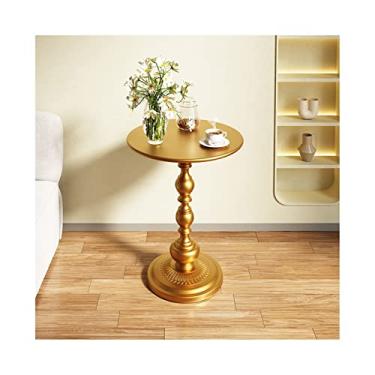 Imagem de Mesa lateral, sofá mesas laterais mesa lateral redonda sofá lateral de metal pequena mesa de centro sala de estar escritório mesa de canto retrô quarto mesa de cabeceira mesas de centro (cor: cinza