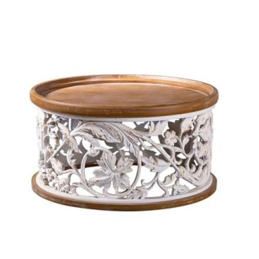 Imagem de Mesa central simples para uso doméstico pequena mesa redonda mesa baixa mesa de centro sala de estar canto quarto mesa lateral criativa mesa de quarto (C)