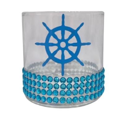 Imagem de Copo Vidro Whisky Marinheiro Timão Azul 230 ml