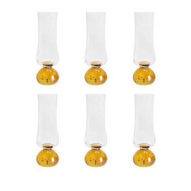 Imagem de Conjunto 6 Taças de Champanhe Vidro Base  Âmbar 240ML 18,5cm GI0056 BTC