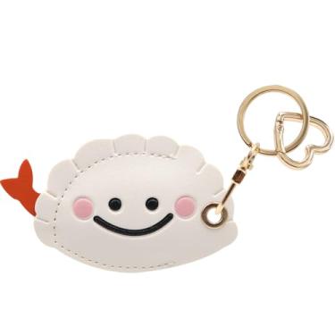 Imagem de Capa MC Fashion de couro PU compatível com AirTag, lindo rastreador GPS Bolinho de Massa e Arroz Chaveiro (Bolinho de Massa)