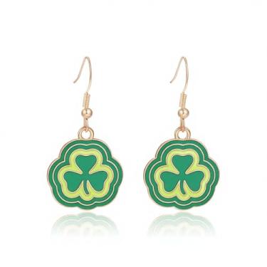 Imagem de Brincos femininos do Dia de São Patrício, trevo da sorte, trevo da sorte, trevo, folha verde, pingente para o dia de São Patrício, acessórios para presentes, Medium, Metal, Sem pedra preciosa