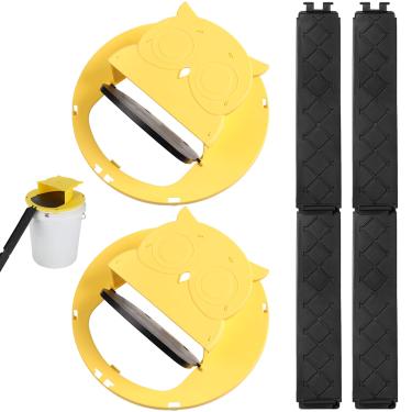 Imagem de Pacote com 2 baldes de rato, ratoeira de 14 litros, ratoeiras internas para casa, ferramenta reutilizável de captura de mouse, estilo coruja, armadilhas para ratos com tampa de balde para ambientes