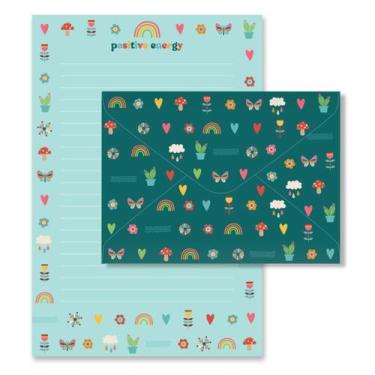 Imagem de Kit 4 Papel de Carta Envelope com Adesivo Coisas Boas Fina Ideia