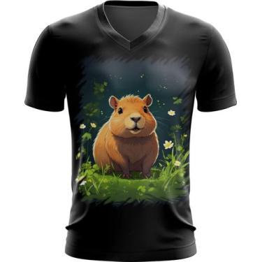 Imagem de Camiseta Gola V Capivara do Bem Animalzinho 7 - Kasubeck Store®, INF 1