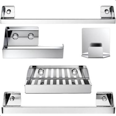 Imagem de Kit Acessórios Para Banheiro Inox 5 Peças Master Slim DF - CONTEL STOR