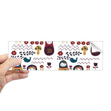 Imagem de DIYthinker Russia Dolls Pôster floral russo Matrioska adesivo retangular para notebook decalque de janela