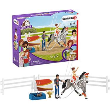Imagem de Schleich Horse Club, Playset de 18 Peças, Brinquedos de Cavalo para Meninas e Meninos de 5 a 12 anos Mia`s Vaulting Set