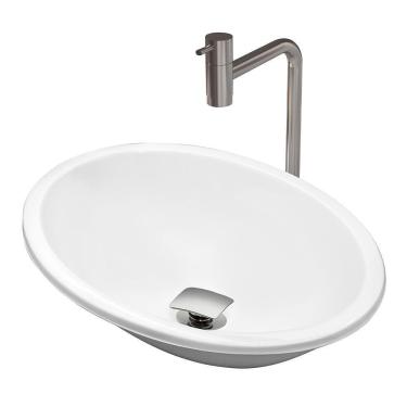 Imagem de Cuba Pia Banheiro Sophia Torneira Inox E Valvula Inox Click Branco