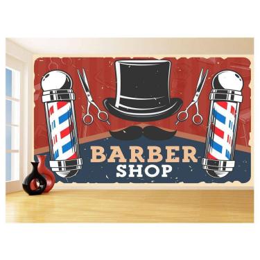Imagem de Papel De Parede 3D Barbearia Barber Shop Logo 3,5M Brb21