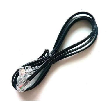 Imagem de Cabo Liso De Telefone Preto 1mt - Eletronica Castro