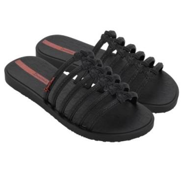 Imagem de Sandalia Ipanema Feminina Unique Slide Confortavel e Estilosa, Preto, 