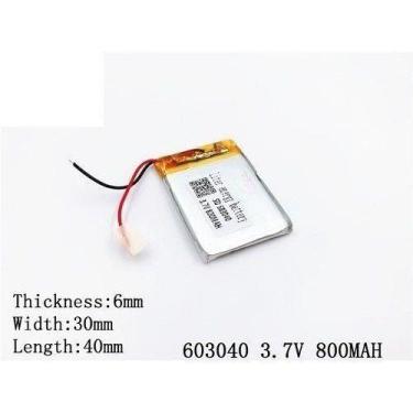 Imagem de Bateria 3,7v 800mah 6mm X 30mm X 40mm  C/2 Fios - bgb