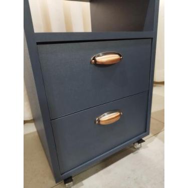 Imagem de Mesa de cabeceira-Gratão Interiores-MDF Azul Mondrian - Gratão Interio