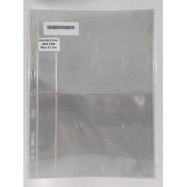 Imagem de 10 Folhas acetato 2 espaços pra cédulas com bolso lateral pra etiqueta