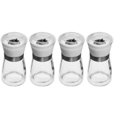 Imagem de 4 Moedores de Sal e Pimenta Temperos 170ml Lyor em Vidro com Moinhos d