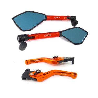 Imagem de Manete Esportivo Retrovisor Yes 125 Intruder 125 Riva - NoBrand, Laran