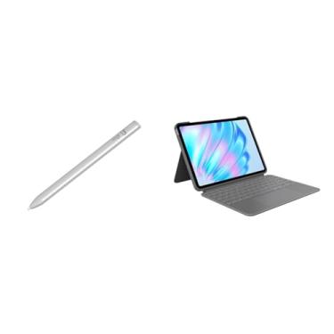 Imagem de Kit Capa com Teclado Logitech Combo Touch iPad Air 11" (M2 & M3) 5ª geração + Lápis Digital Logitech Crayon para iPad iOS Prata