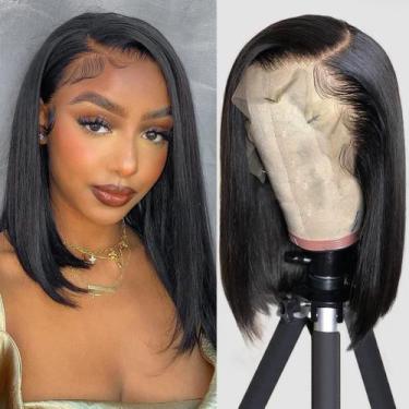 Imagem de Peruca Flady Straight Bob 30cm - Cabelo Humano com Renda Frontal e 150