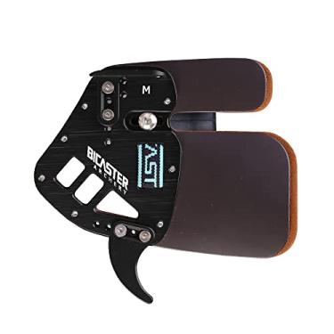 Imagem de BICASTER ASA Finger Tabs Rosto de Couro + Placa de Alumínio para Olímpico Recurvo (Médio, canhoto)