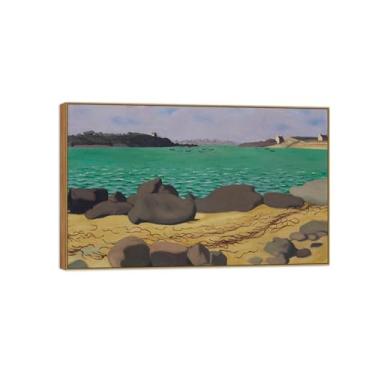 Imagem de Felix Vallotton Impressão de pintura famosa em tela - quadros de moldura de madeira decoração de parede - arte de parede para sala de estar quarto casa (porto 2) 30x50cm-12x19in
