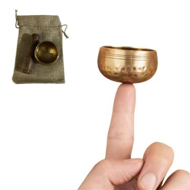 Imagem de Conjunto de mini tigelas de canto tibetanas - martelado à mão no Nepal para ioga/meditação/equilíbrio de chakras, tigela de som do Himalaia para mindfulness e cura energética