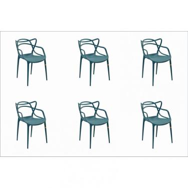 Imagem de Conjunto 6 Cadeiras Allegra Rivatti Verde Petróleo