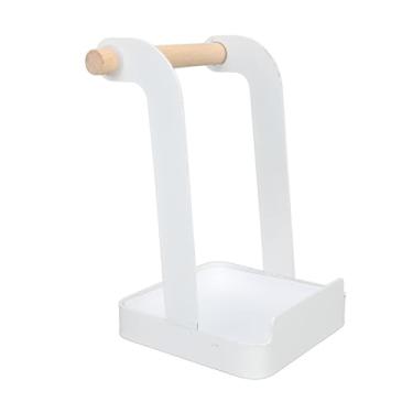 Imagem de Porta de Panela, Colher de Barro Rack Madeira Organizador Cozinha Com Bandeja Gotejamento, Ferro e Suporte Utensílios Madeira Maciça para Acessórios Cozinha, Espátulas e Pauzinhos, Conveniente