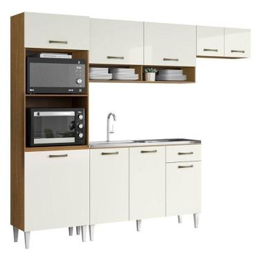 Imagem de Kit Cozinha Atenas Com Balcão De Pia Atacama Off White - Aramóveis