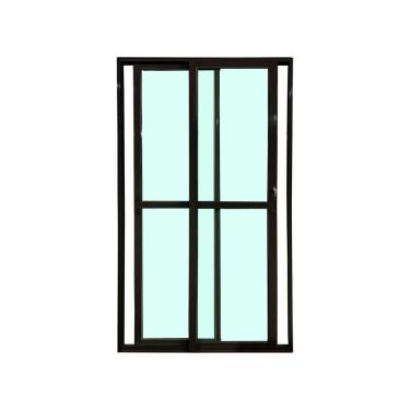 Imagem de Porta Balcão 2 Folhas Vidro 210x160 Preto Linha 25