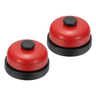 Imagem de PATIKIL Call Bell, 7,2 cm pequeno anel de serviço de mesa campainhas para recepção recepção balcão jantar bar hotel sala de aula, preto, vermelho, pacote com 2