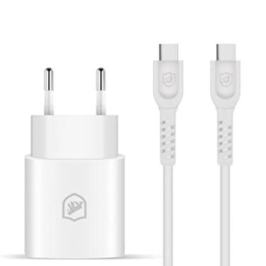 Imagem de Gshield Kit Carregador Universal Turbo Tipo C 25W QC 3.0 e Cabo Dual Shock Tipo C/Type C 1,2M PVC, Branco