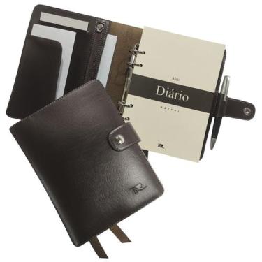 Imagem de Agenda Meu Diário 193-R Personalizada Raffai Couros, Café
