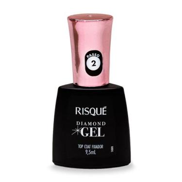 Imagem de Esmalte Risqué Diamond Gel Top Coat Fixador 9,5ml, Incolor, 9,5ml
