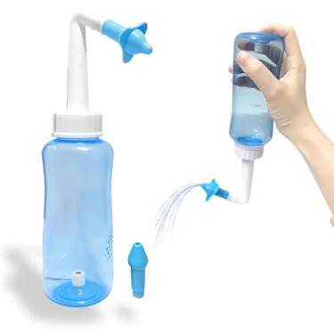 Imagem de Kit de Lavagem Nasal Premium Garrafa de Irrigação Nasal 300 ml para Adultos e Crianças, Limpador de Nariz Sinusal para Rinite, Livre de BPA