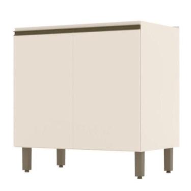 Imagem de Balcão Para Cozinha 2 Portas Henn 80 Cm Off White - MÓVEIS HENN