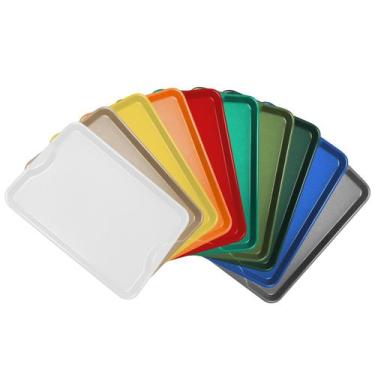 Imagem de Kit 50un Bandeja Plástica Resistente Para Lanches Self Service Fast Fo