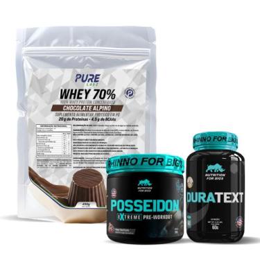 Imagem de Kit Pré Treino Posseidon + Duratext + Whey Concentrado Pure - Pure Ath