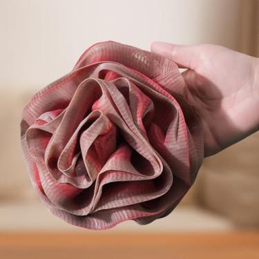 Imagem de Esponja de bucha de chuveiro, esponja de banho esfoliante de 70 g para o corpo, bucha de chuveiro para homens e mulheres, vermelha