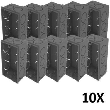 Imagem de Kit 10 Caixa De Luz 4X2 Embutir Cinza Tuboline