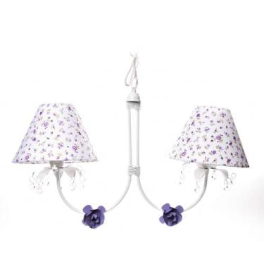 Imagem de Lustre 2L Primavera Transparente 2 Flores P Lilás Bebê - Potinho de me